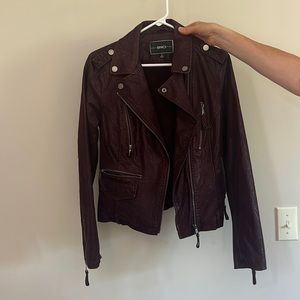 BNCI maroon leather jacket women size medium